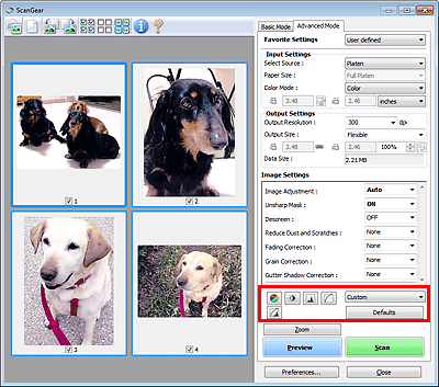 pav.: išplėstinio režimo skirtukas