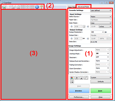 pav.: išplėstinio režimo skirtukas