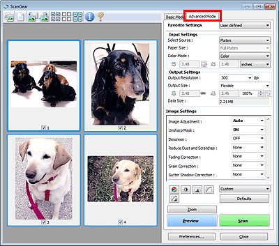 attēls: cilne Izvērstais režīms
