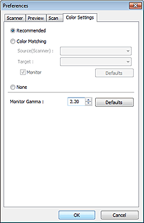 attēls: cilne Krāsu iestatījumi
