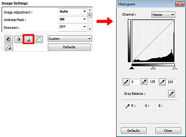 figur: dialogboksen Histogram