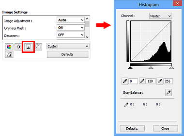 Ábra: A Hisztogram párbeszédpanel