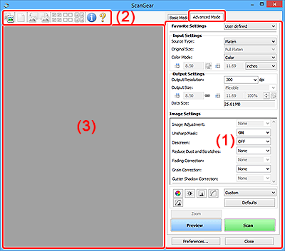 gambar: Tab Mode Tingkat Lanjut