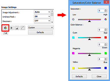figur: dialogboksen metning/fargebalanse