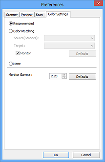 рисунок: вкладка «Параметры цвета»