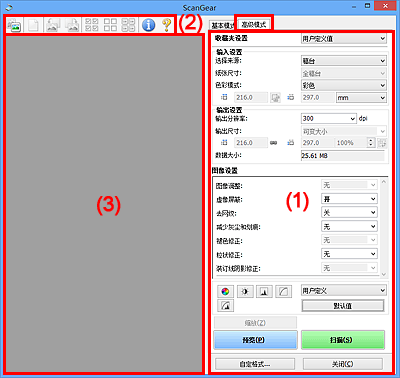 插图：“高级模式”选项卡