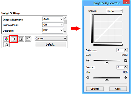 figure: Brightness/Contrast dialog box