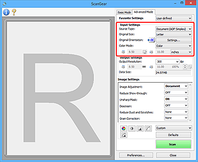 pav.: išplėstinio režimo skirtukas