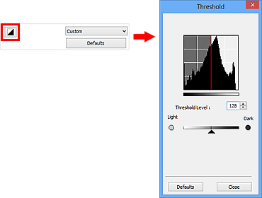 figure: Threshold dialog box