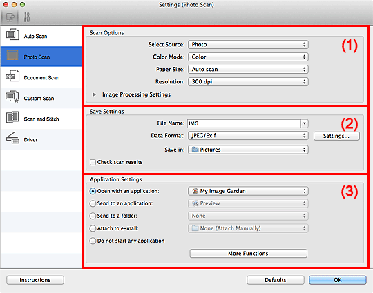 figure: Settings dialog