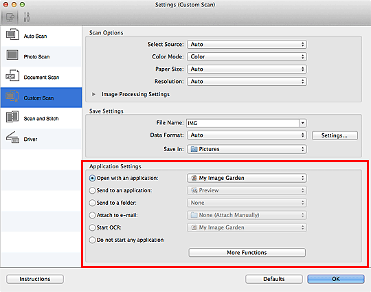 figure: Settings dialog