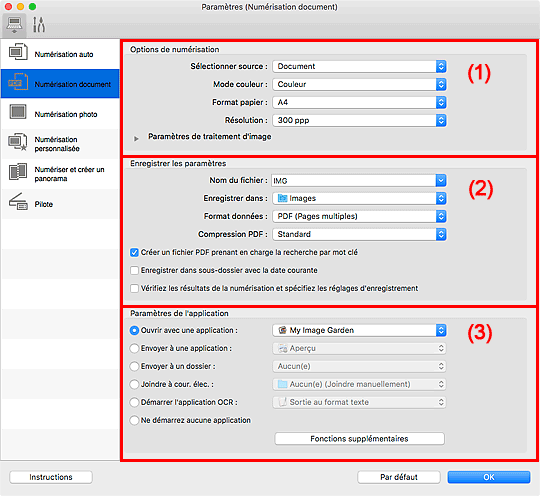 figure : boîte de dialogue Paramètres