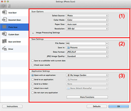 figure: Settings dialog