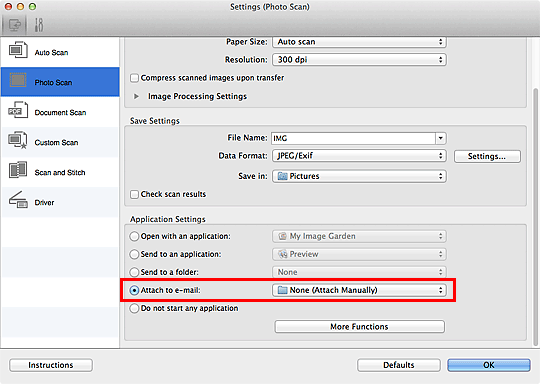 figure: Settings dialog