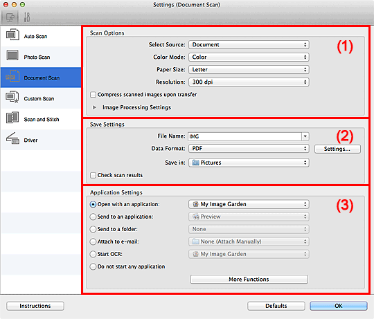 figure: Settings dialog