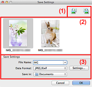 figure: Save Settings dialog