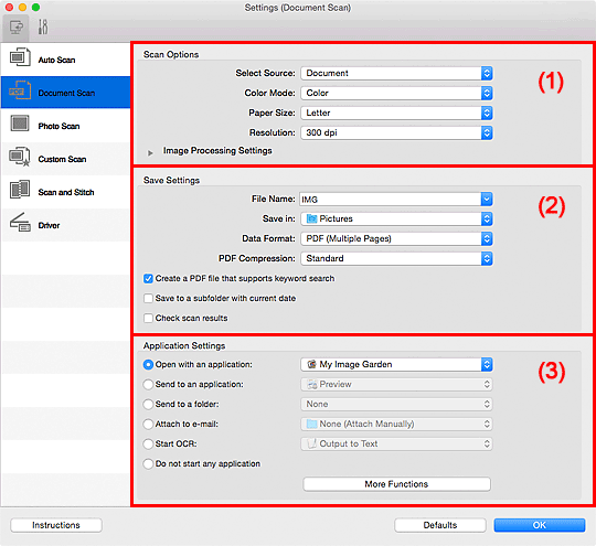 figure: Settings dialog