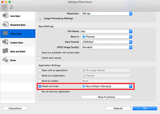 figure: Settings dialog