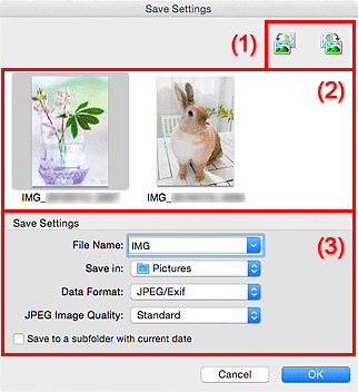 figure: Save Settings dialog