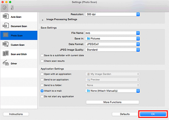 figure: Settings dialog