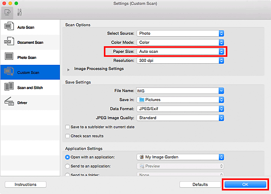 figura: Finestra di dialogo Impostazioni