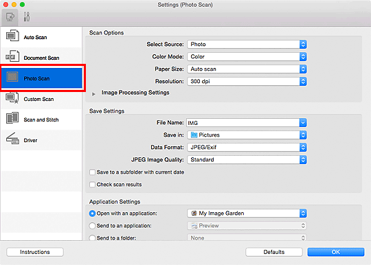 figur: dialogboksen Innstillinger