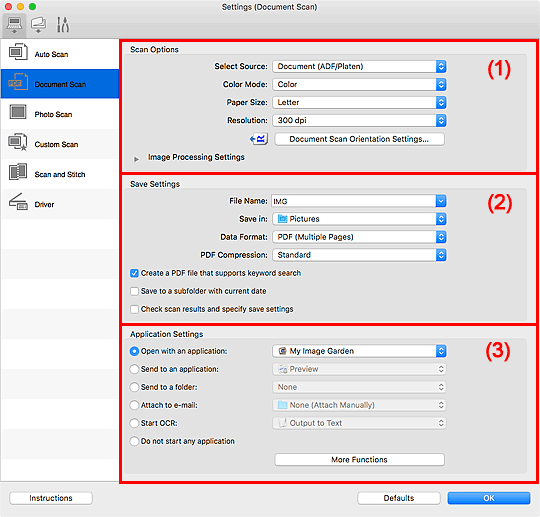 figura: Finestra di dialogo Impostazioni