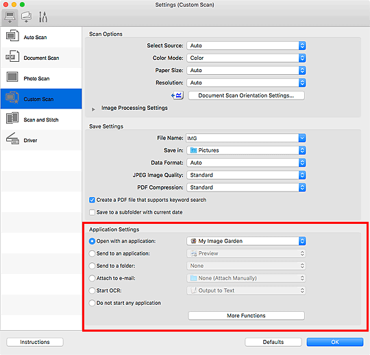 figur: dialogboksen Innstillinger