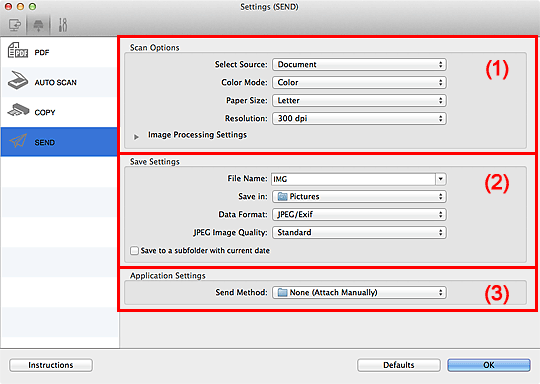 figure: Settings dialog