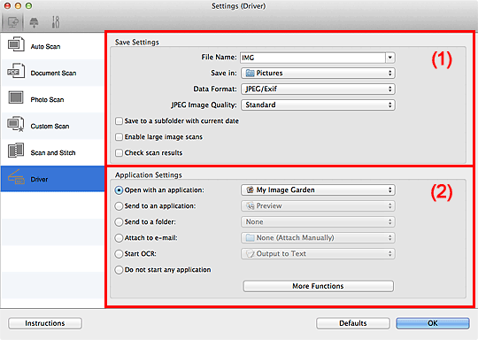 figure: Settings dialog