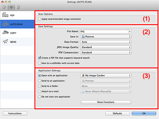 figure: Settings dialog