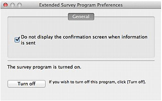 Abbildung: Bildschirm "Extended Survey Program Preferences"