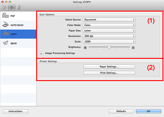 figure: Settings dialog