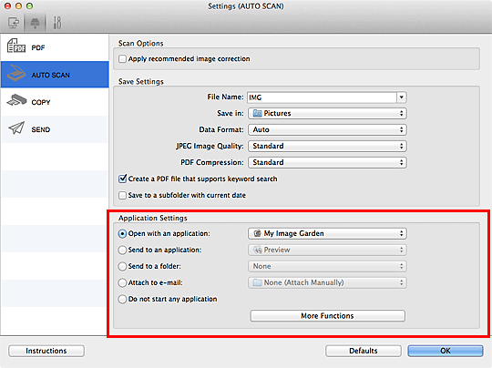 figure: Settings dialog