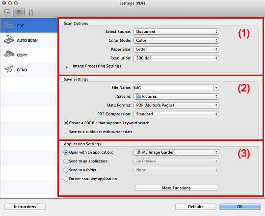 figure: Settings dialog