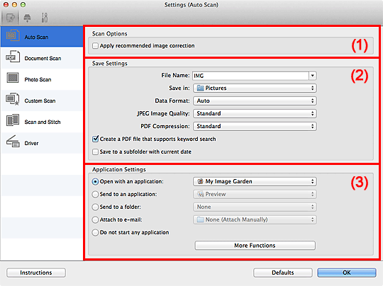 figure: Settings dialog