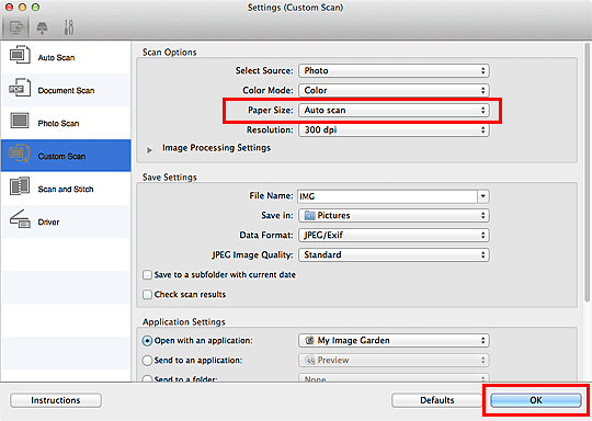 figure: Settings dialog