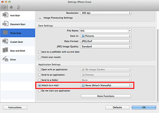 figure: Settings dialog