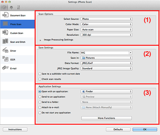 figure: Settings dialog