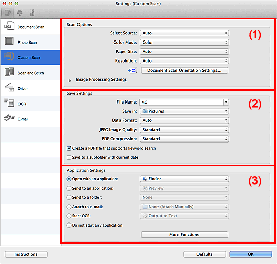 figure: Settings dialog