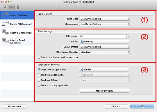 figure: Settings dialog