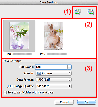 figure: Save Settings dialog