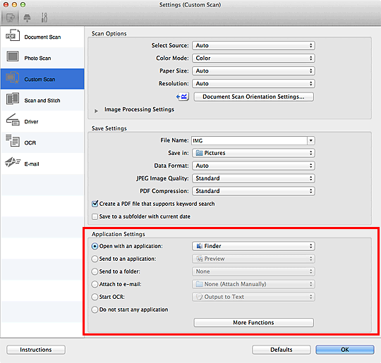 figure: Settings dialog