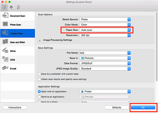 figure: Settings dialog