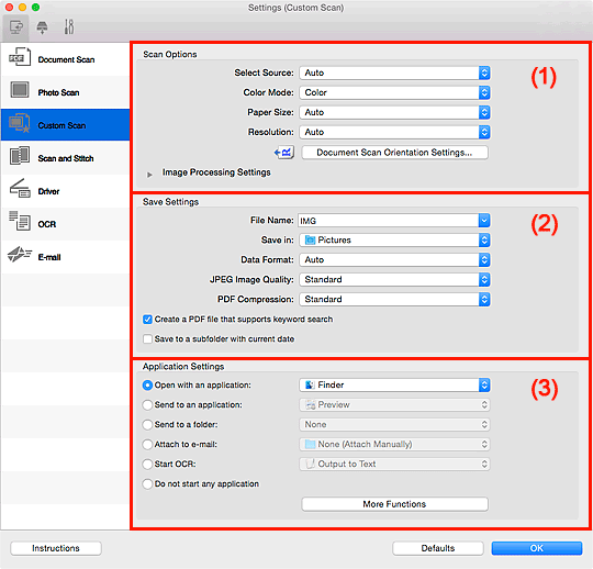 figure: Settings dialog