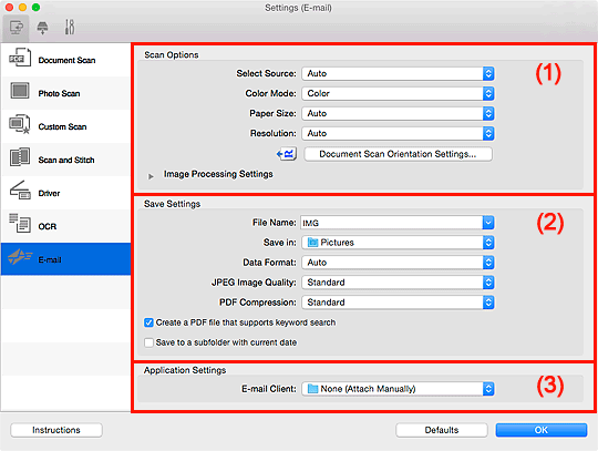 figure: Settings dialog