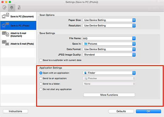 figure: Settings dialog