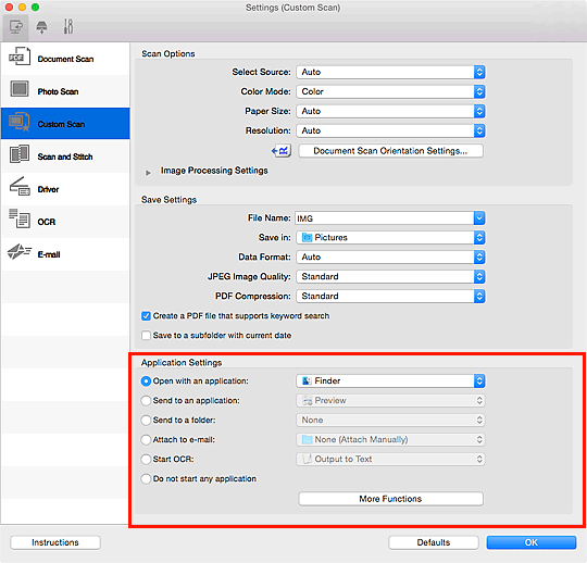 figure: Settings dialog