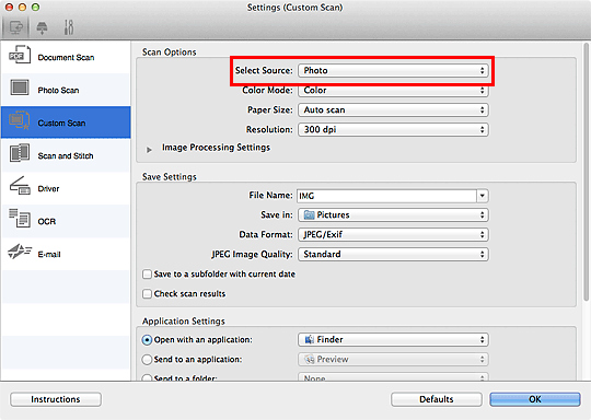 Imagen: cuadro de diálogo Configuración