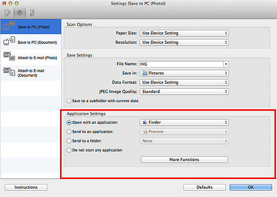 Imagen: cuadro de diálogo Configuración